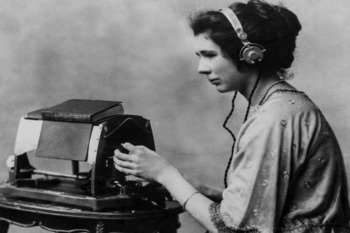 Picture Of Mary Jameson Using The Optophone